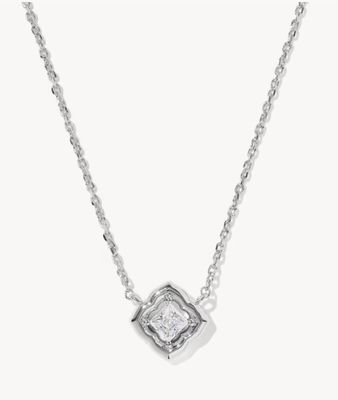 The Mallory Crystal Necklace in SIlver