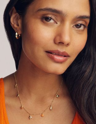 Autumn Charm Necklace in Gold Multi Mix
