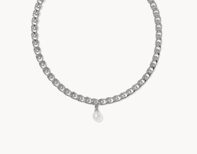 Oakland Pearl Chain Necklace in SIlver
