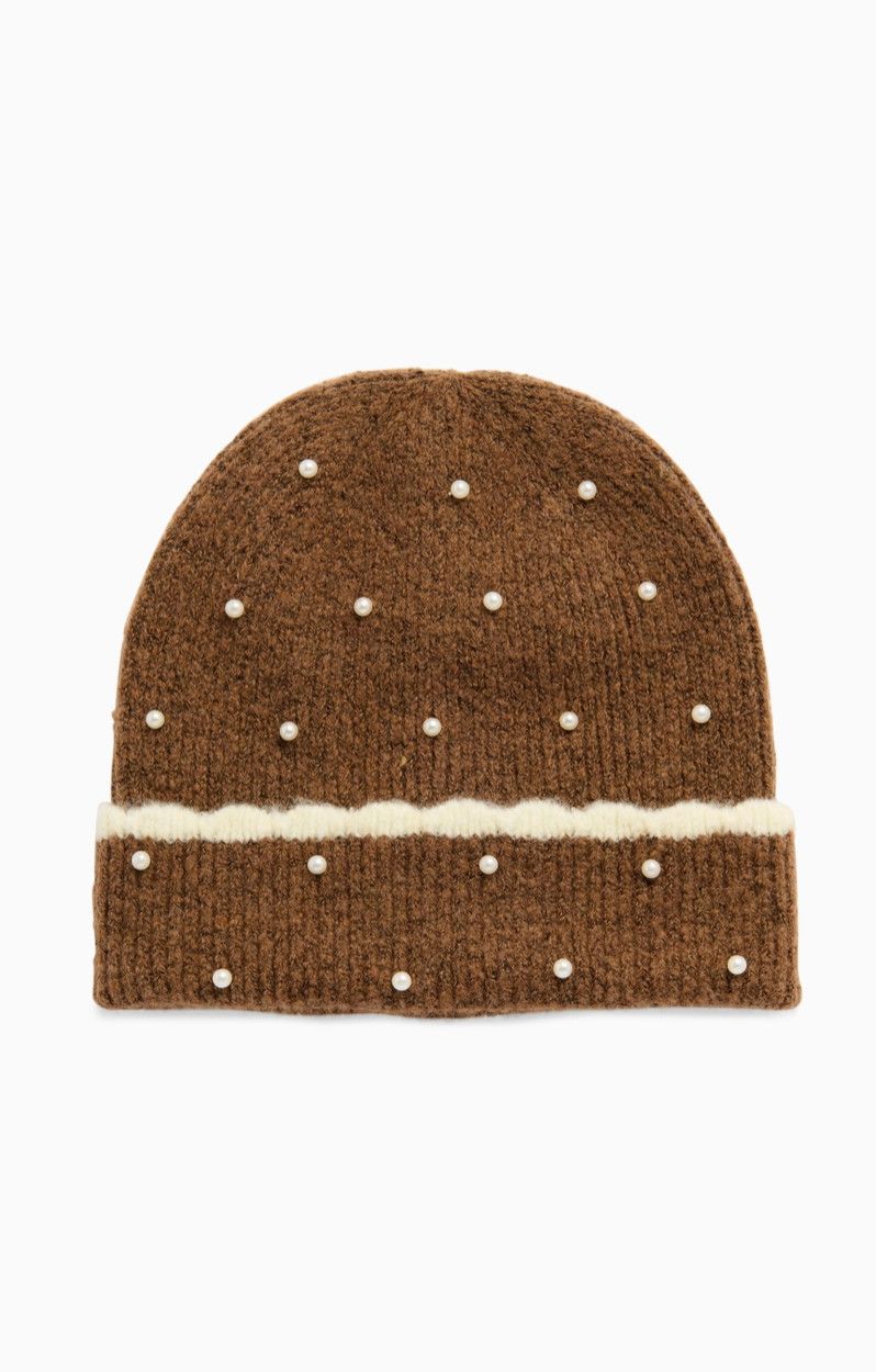 Mila Beaded Beanie | Chocolate
