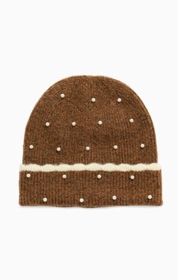 Mila Beaded Beanie | Chocolate