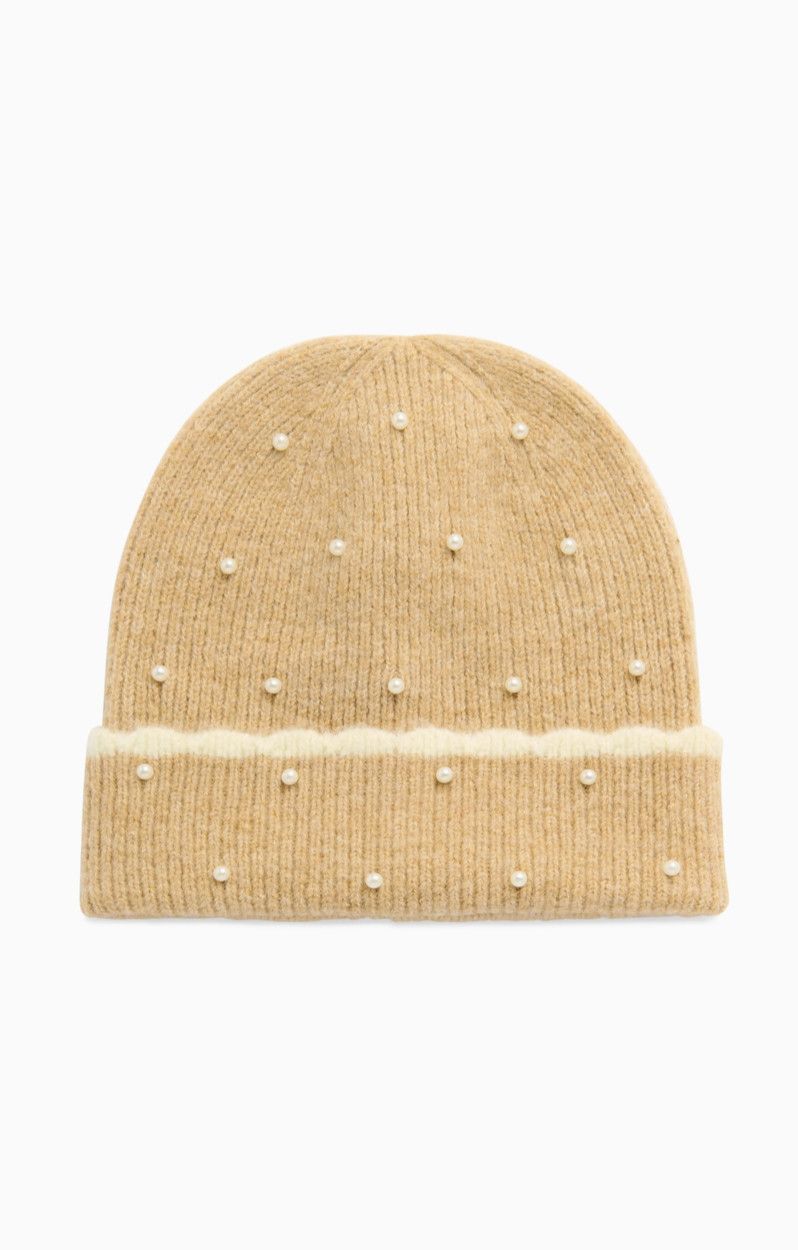 Mila Beaded Beanie | Tan