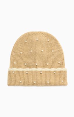 Mila Beaded Beanie | Tan