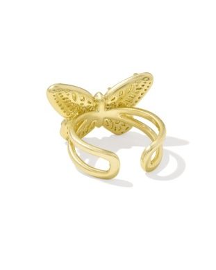 Dolly Parton Butterfly Cocktail Ring Pink Iridescent Abalone, Size: 7