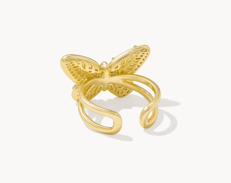 The Dolly Parton Butterfly Cocktail Ring Pink Iridescent Abalone