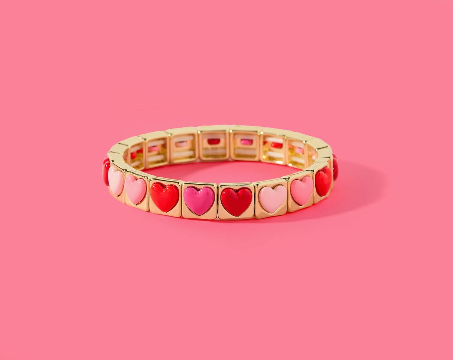 Tween Colorful Bead Hearts Stretch Bracelet | Hartley