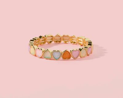 Tween Colorful Bead Hearts Stretch Bracelet | Hope