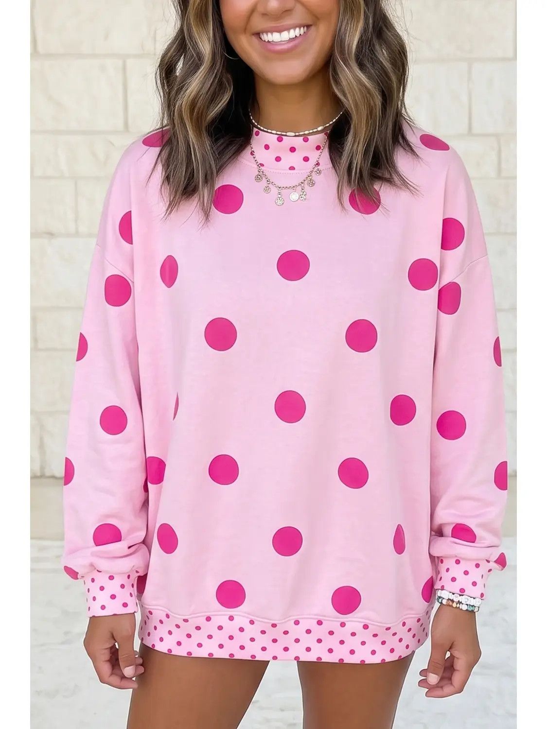 The Poppy Polka Dot Sweatshirt, Size: S