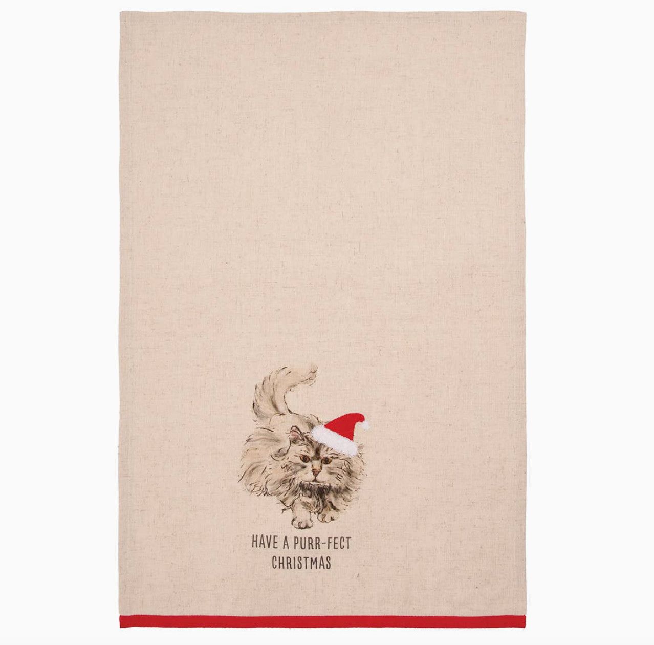 Purr-Fect Cmas Cat Tea Towel