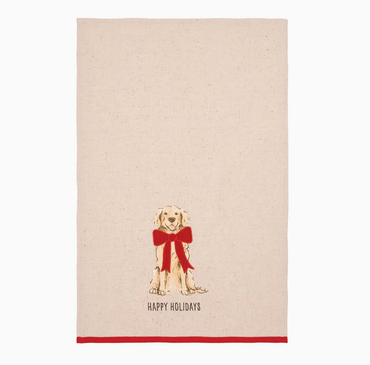 Holiday Golden Retriever Tea Towel