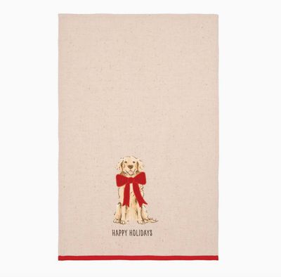 Holiday Golden Retriever Tea Towel