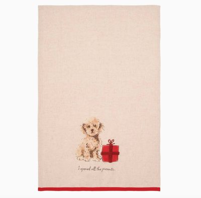 Goldendoodle Present Tea Towel