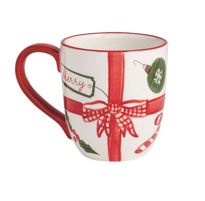 Xmas Bow Handpainted Mug