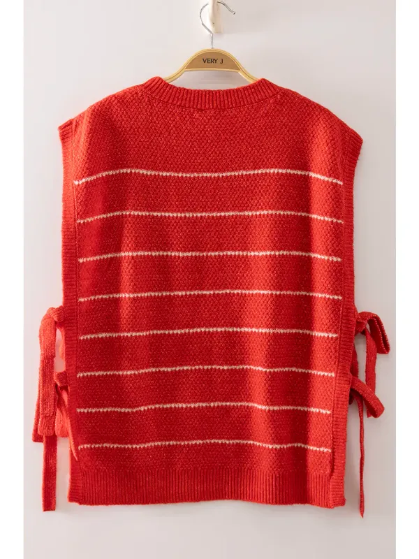 The Sadie Striped Side Tie Vest