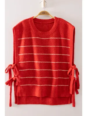 The Sadie Striped Side Tie Vest