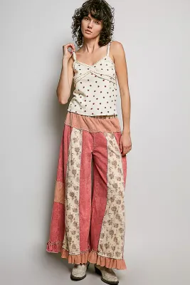 The Terry Ruffle Hem Straight-Leg Pants