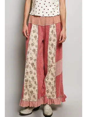 The Terry Ruffle Hem Straight-Leg Pants