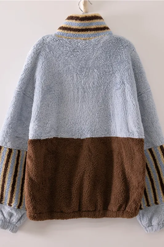 The Cierra Color Block Sherpa Pullover