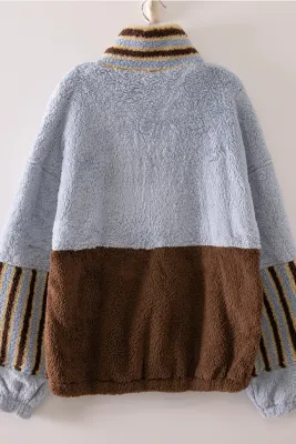 The Cierra Color Block Sherpa Pullover