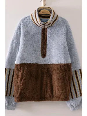 The Cierra Color Block Sherpa Pullover