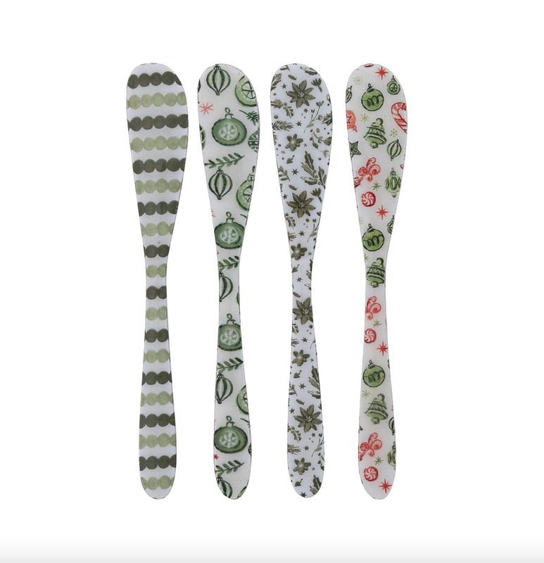 Holiday Canape Knife | Green Ornament