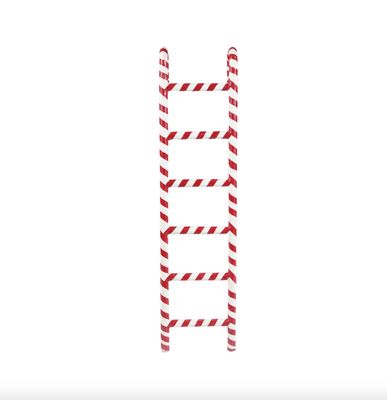 Candy Cane Striped Metal Ladder