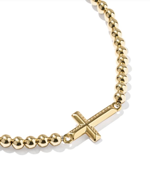 Cross Stretch Bracelet 14K Gold Filled M/L