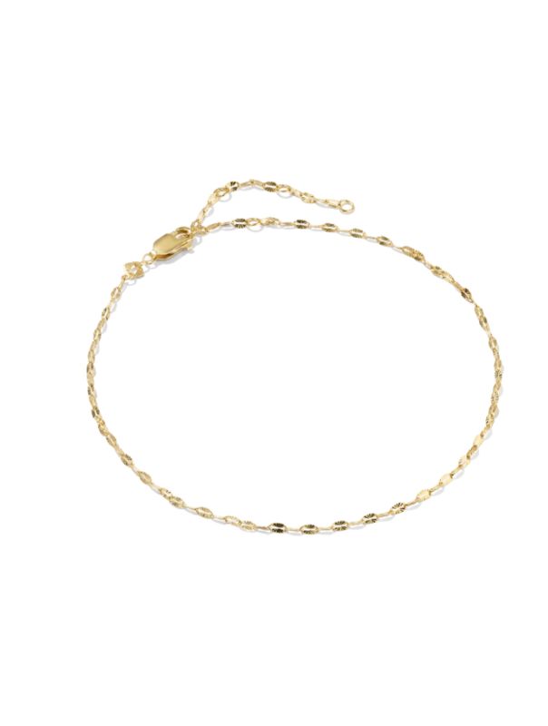 Mirror Sunburst Chain Anklet 14K Gold Filled