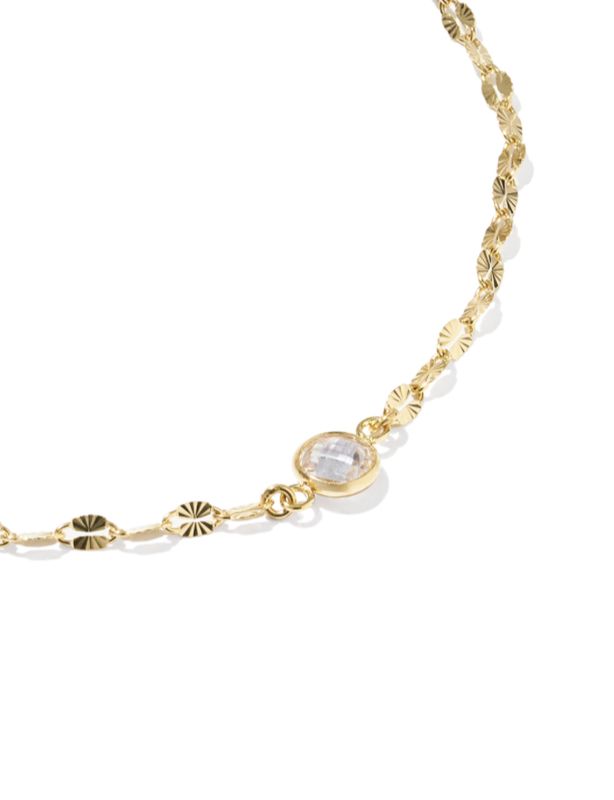 The Alina Sunburst Chain Bracelet 14K Gold Filled White Crystal