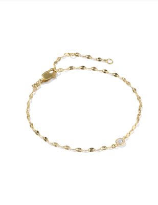 The Alina Sunburst Chain Bracelet 14K Gold Filled White Crystal