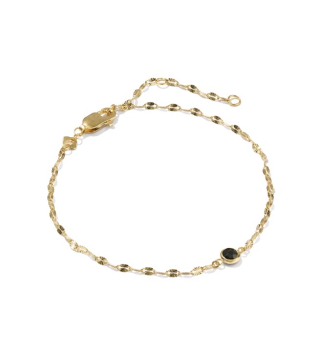 The Alina Sunburst Chain Bracelet 14K Gold Filled Black Crystal
