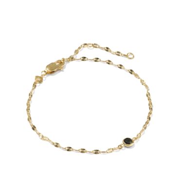 The Alina Sunburst Chain Bracelet 14K Gold Filled Black Crystal