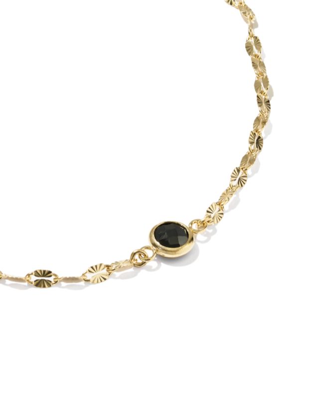 The Alina Sunburst Chain Bracelet 14K Gold Filled Black Crystal