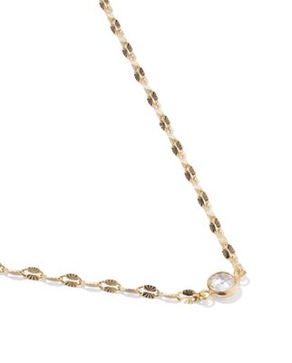 The Alina Sunburst Chain Necklace 14 K Gold Filled White Crystal
