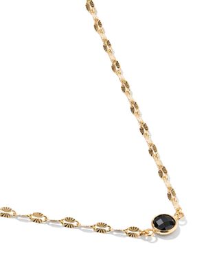 The Alina Sunburst Chain Pendant 14K Gold Filled Black Crystal