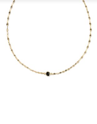 The Alina Sunburst Chain Pendant 14K Gold Filled Black Crystal