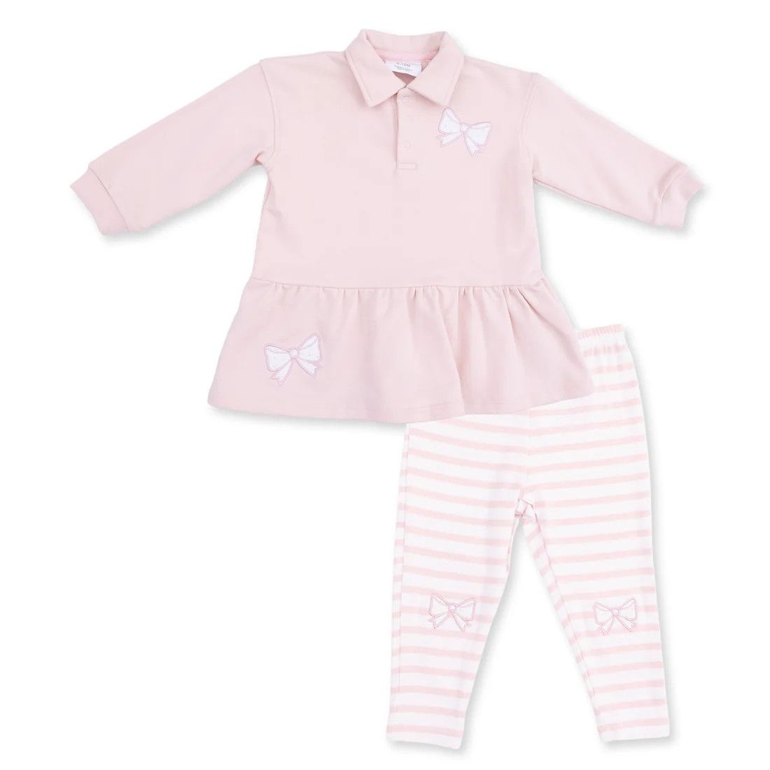 Veiled Pink Bow Set, Size: 6-12 mo