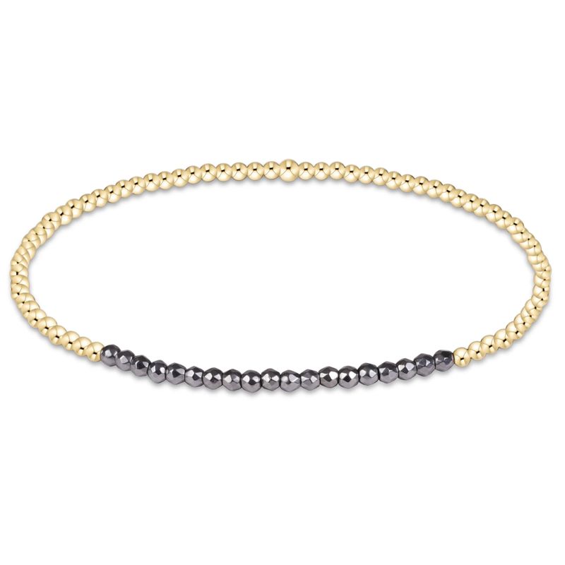 Enewton Gold Bliss Silver Faceted Hematite 2mm Gold Bacelet