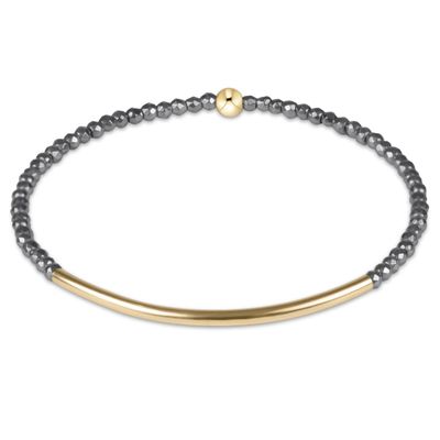 Enewton Bliss Bar Gold 2mm Silver Faceted Hematite Bracelet