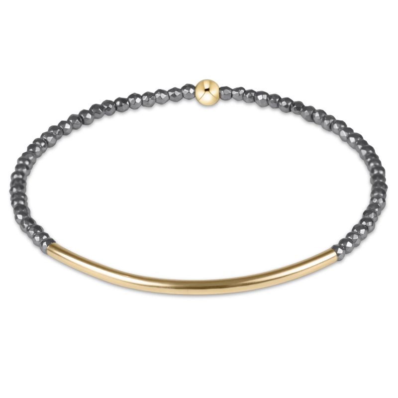 Enewton Bliss Bar Gold 2mm Silver Faceted Hematite Bracelet