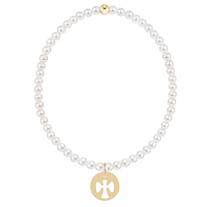 Enewton EGIRL Classic Pearl 3mm Bracelet Guardian Angel Gold Disc