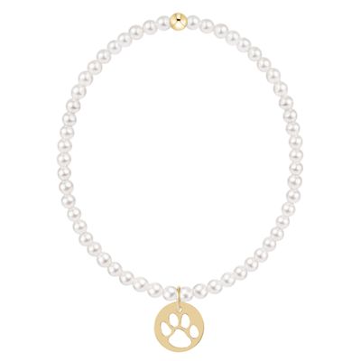 Enewton EGIRL Classic Pearl 3mm Bracelet Paw Print Gold Disc