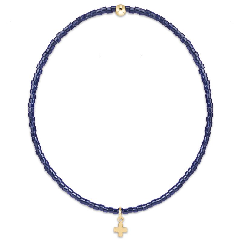 Enewton Hope Classic Navy Bracelet Signature Cross Small Gold Charm