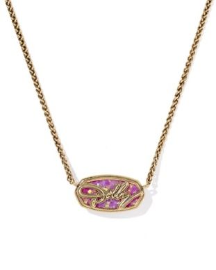 The Dolly Elisa Necklace in Vintage Gold Magenta Opal
