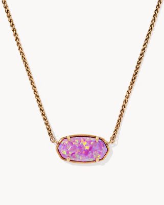 The Dolly Elisa Necklace in Vintage Gold Magenta Opal