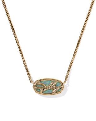 The Dolly Elisa Necklace in Vintage Gold Marine Opal