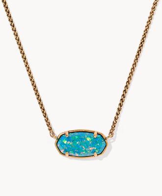 The Dolly Elisa Necklace in Vintage Gold Marine Opal