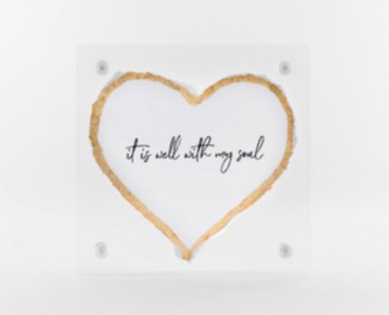 3x3 Acrylic Frame with Heart | It is Well With My Soul