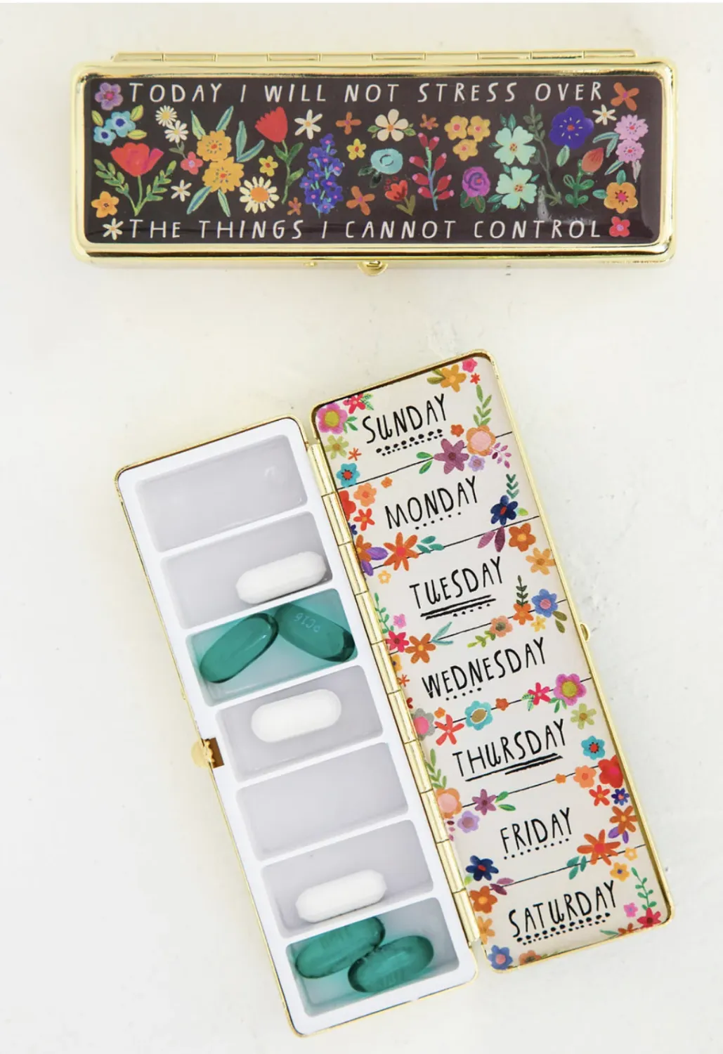 Daily Pill Box | Today I Will Floral