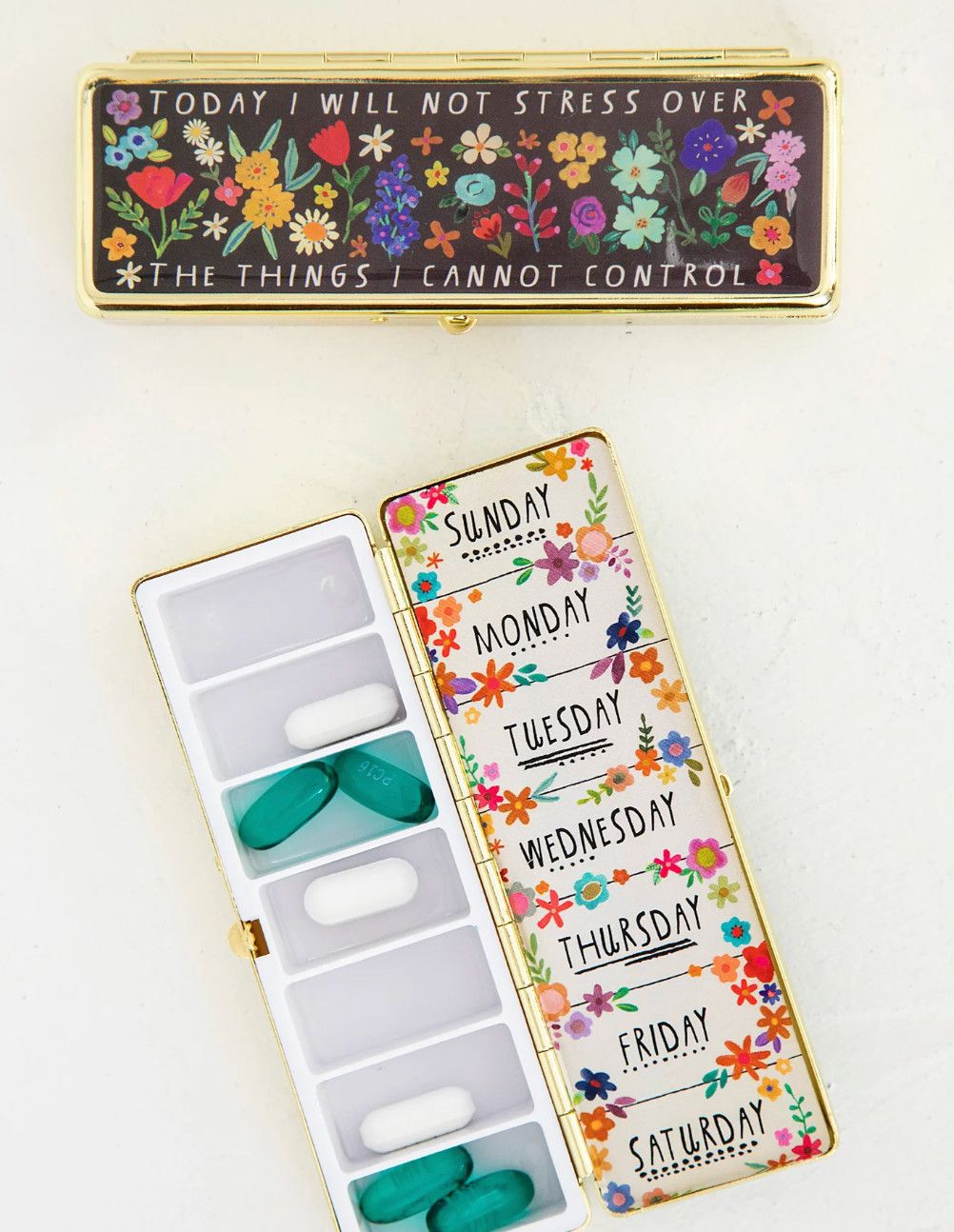 Daily Pill Box | Today I Will Floral
